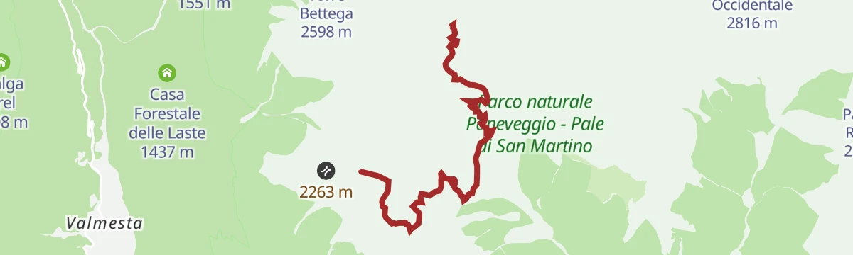 Route map: Dolomiti Palaronda Ferrata South - 2nd stage